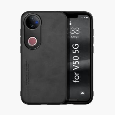 Imagem de Kepuch Silklike Capa para Vivo V50 5G - Case Placa de Metal Embutida - Preto