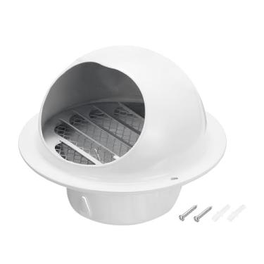 Imagem de PATIKIL Tampa redonda de ventilação de 7,6 cm, exaustor de saída de exaustão de ventilação exterior de aço inoxidável para exaustão de dutos HVAC, branco