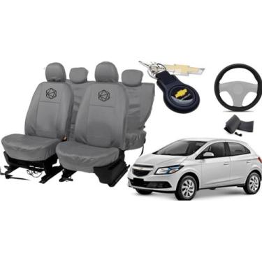 Imagem de Conjunto capa couro cinza + capa volante design esportivo - ferro tech