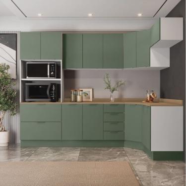 Imagem de Cozinha Modulada 7 Peças com Tampo 3 Aéreos 3 Balcões e Torre Quente Ipanema Cabecasa