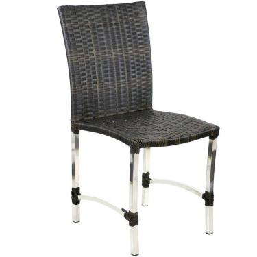 Imagem de Cadeira Em Alumínio Cannes, Mesa De Jantar - Trama Original Pedra Ferro