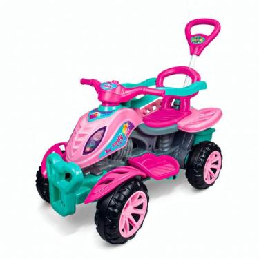 Imagem de Quadriciclo Carrinho Infantil Rosa Lady Star Para Meninas Com Pedal E 