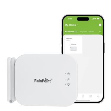 Imagem de RAINPOINT Gateway Ethernet para temporizador de água WiFi, controlador de irrigação, válvula de temporizador de mangueira inteligente, irrigação por gotejamento para jardim, gramado e quintal (suporta