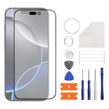 Imagem de SWARK Nova substituição de lente do painel externo de vidro frontal + OCA compatível com 16 Pro Max com kit de reparo atualizado - sem tela LCD e digitalizador sensível ao toque