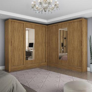 Imagem de Closet Casal Duplo Dubai 6 Portas com Espelho 6 Gavetas - Carioca Move