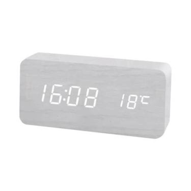 Imagem de Relógio Despertador Digital de Mesa com Temperatura - Display LED e De