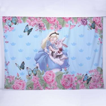 Imagem de Painel de Festa Retangular Alice no Pais das Maravilhas Diversas Medidas - Fera Print
