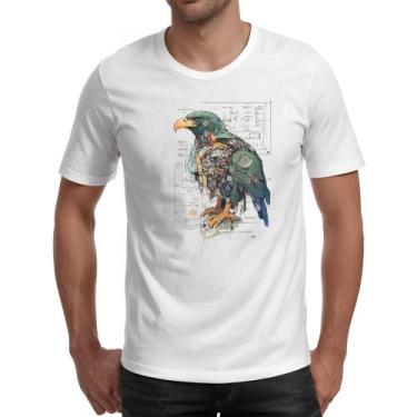 Imagem de Camiseta Unissex Aguia Mecanica Interna Cyberpunk - Alearts, P