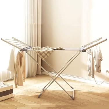 Imagem de Secador De Roupas Elétrico Secador Airer, 20 Barras De Secador De Roupas Aquecido Elétrico Alado, Rack De Secagem Dobrável Portátil Máquina De Secar Roupas Temperatura Constante Para Fácil