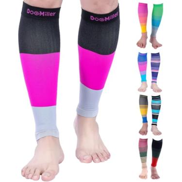 Imagem de Doc Miller – Vestido de compressão para panturrilha premium série 1 par 20 – 30 mmHg Forte suporte para panturrilha meias sem dedos fofas recuperação de corrida varizes GG 2GG 3GG, Black.pink.gray, X-Large