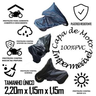Imagem de Capa de Moto Impermeável Térmica Protege do Sol, Chuva, Poeira e AntiR