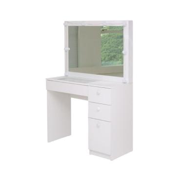 Imagem de Penteadeira Ditália com Tampo ce Vidro + Kit Luz PE-120 Branca