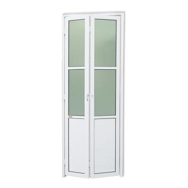 Imagem de Porta Camarao Meia Lambril Meia Vidrao Linha 25 Vidro Boreal 210cm X 70cm Brimak Branco