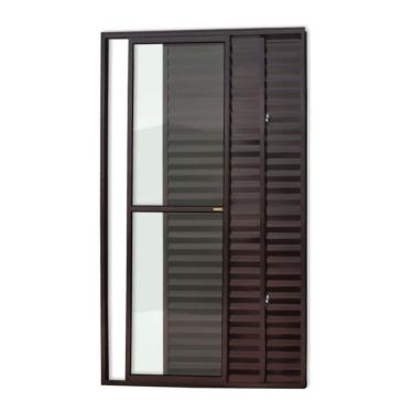 Imagem de Porta Balcão 3 Folhas Super 25 Vidro Liso 210cm X 120cm Brimak Corten
