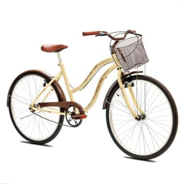 Imagem de Bicicleta Aro 26 Feminina Retrô Tridal Beach com Freios V-Brake (Bege)