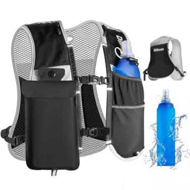 Imagem de Dikuer Colete De Corrida Para Mulheres E Homens, Hidratação Leve Com Bolso Transparente À Prova D'Água Celular, Garrafa Térmica Macia 17 Oz, Alças Ajustáveis No Peito, Mochila Refletiva Caminhadas,