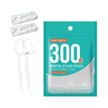 Imagem de Palitos De Fio Dental De 300 Contagens Com 2 Dispensadores De Limpeza 