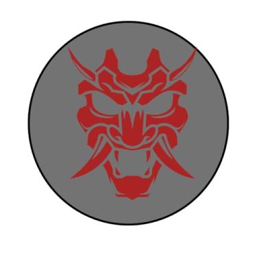 Imagem de Adesivo Personalizado Redondo, 10cm, Tema Samurai, Modelos 184SM-194SM (185SM, Papel Reciclável, 10CM)