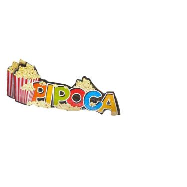 Imagem de Decoração Placa Para Festa Junina Arraia Pipoca- 01 Unidade