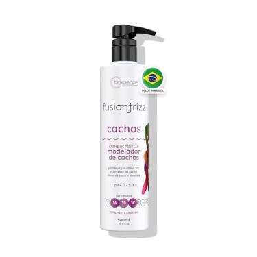Imagem de Creme para Pentear Cachos Cabelos Cacheados Fusionfrizz Brscience 500ml – Hidratação, Nutrição e Ação Antifrizz com Brilho Intenso para Cachos Curvas 3A, 3B e 3C