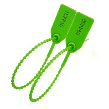 Imagem de 100 peças de vedação de plástico, laços de zíper numerados para extintores de incêndio, caixa médica, etiquetas de segurança de puxar Tite Gravata descartável com travamento automático de 250 mm de