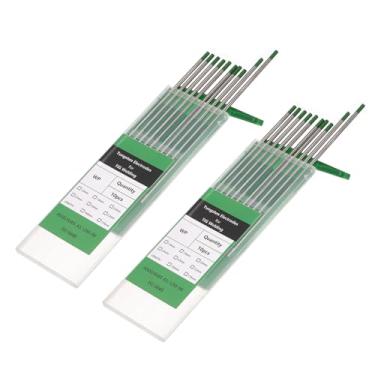 Imagem de HARFINGTON 20 peças de eletrodos de tungstênio para soldagem TIG 1/20.3 cm x 17.8 cm puro para soldagem de aço inoxidável, liga de alumínio magnésio, fabricação de automóveis aeroespaciais, verde WP
