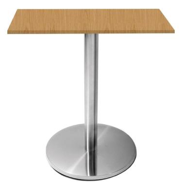 Imagem de Mesa Beta Inox 75 Cm (altura) Disco Redondo Tampo Mdp Quadrado 70 Cm (larg) X 2,50 Cm (alt) Samba