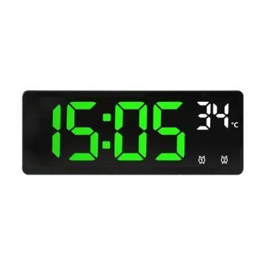 Imagem de Despertador Digital LED Com Controle De Voz, Soneca Dupla, Display De 
