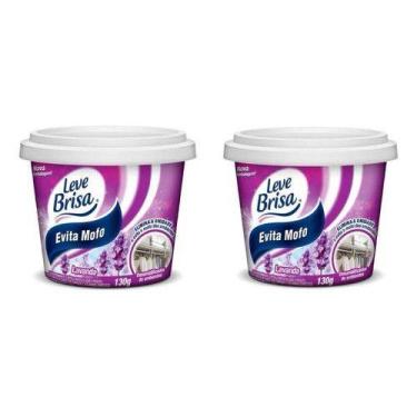 Imagem de Kit 2 Leve Brisa Evita Mofo Odorizador Ambiente Lavanda 130g - NoBrand