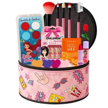 Imagem de Maleta De Maquiagem Infantil Completa Rosa Unicórnio Linda - SAGARO