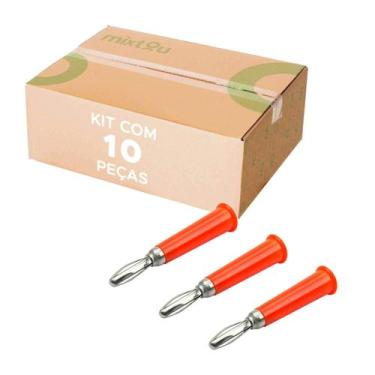 Imagem de Plug Conector Banana 4mm Macho - 10 Peças Vermelho - GREEN
