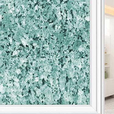 Imagem de Película de janela de privacidade de mármore, textura de estilo mármore, filme de vidro para sala de estar e escritório em casa, L90 x C 190 cm