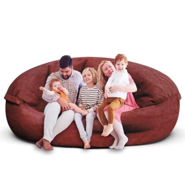 Imagem de Cadeira de pufe para adultos de 2,8 m, poltronas macias para quarto de adolescentes e meninas, bolsa de feijão redonda confortável e fofa para crianças removíveis, capa de sofá para cadeira de leitura