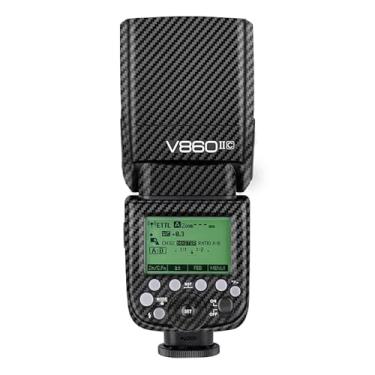 Imagem de Acessórios de fotografia para Godox V860 II Decalque Skin Vinyl Wrap Film Camera Flash Body Protective Sticker Coat V860 II (Fibra de Carbono Preto)
