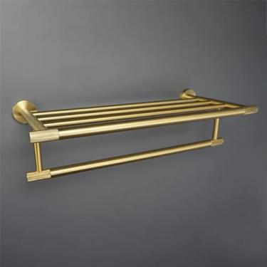 Imagem de Conjunto de banheiro em ouro escovado - Toalheiro e suporte para papel higiênico em aço inoxidável 304 - Kit completo de ferragens, suporte para toalhas de banho