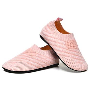 Imagem de Sapato infantil para meninos e meninas com meias para usar em casa e em casa, para crianças pequenas, leve, para uso interno, Pink20001, 10-11.5 Little Kid