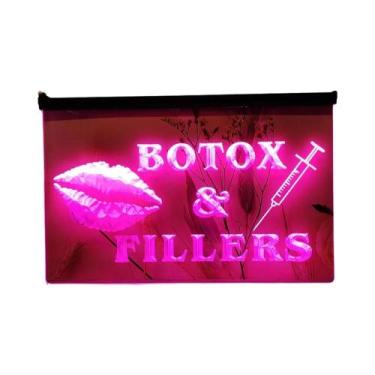 Imagem de Letreiro De Néon LED Vintage Com Lábios, Seringa, Preenchimentos De Bo