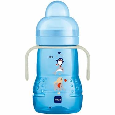 Imagem de Copo MAM Trainer Night 220ml Bico Silicone Antivazamento Brilha no Esc