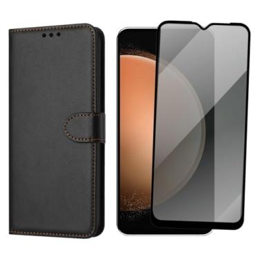 Imagem de Capa Carteira Para Galaxy S23 Plus Capinha Flip Case + Película De Vidro 3D Privacidade Anti Spy