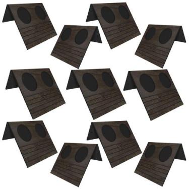 Imagem de Kit 11 Esteiras Bandeja Com Suporte Para Copos Para Sofá MDF Tabaco G2