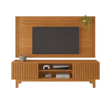 Imagem de Conjunto Rack e Painel Trunfo para TV até 70&quot; Ripado Sala