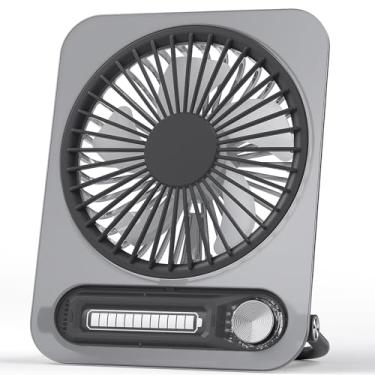 Imagem de KinYiLO Ventilador de mesa pequeno operado por bateria, ventiladores pessoais essenciais de viagem, mini ventilador recarregável portátil para desktop, casa, escritório, dormitório, estilo