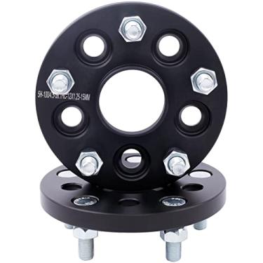 Imagem de DCVAMOUS 2 peças pretas 5x4,5 Hubcentric espaçadores de roda 15 mm com pinos de 12 x 1,5 compatível com Honda A-cura 5 Lug 5x114,3 para 1998-2025 Accord (5 Lug), 2006-2025 Civic, 1997-2025 CRV, TSX