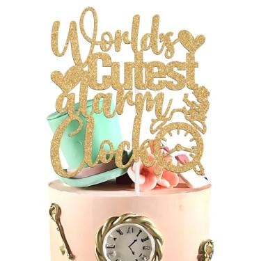 Imagem de World's Cutest Alarm Clock Cake Topper, Welcome Baby/Oh Baby, Gender Reveal First Birthday Baby Shower Party Decorations Supplies for Girls Boys
