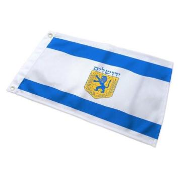 Imagem de Bandeira De Jerusalém Oficial - 90 X 150 Cm - Maranata Shofar