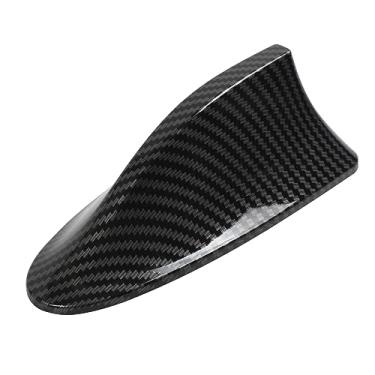 Imagem de Antena universal de barbatana de tubarão para carro, AM/FM, sinal de rádio AM/FM, decoração aérea, capa de antena, para carro, SUV e caminhão (fibra de carbono)