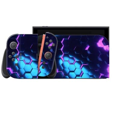 Imagem de Skin Wrap para Switch 2, conjunto completo de decalque de vinil adesivo para console de jogos, alças e dock (multi)