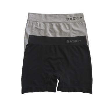 Imagem de Kit 2 Cuecas Boxer Preto e Mescla M - Basic+