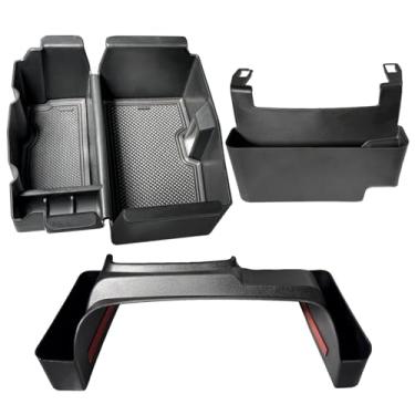 Imagem de 3 peças 2024 2025 Gladiator Wrangler JL Jeep Center Console Organizer para Jeep Wrangler 2018-2020 2021 2022 2023 2024 202 5 Jeep Wrangler JL JLU 2020-2025 Acessórios Gladiador Organizador de console