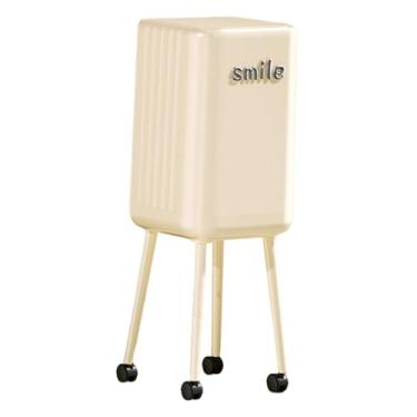 Imagem de Ｂｅｓｇａ Lixeira com rodas, cesto de lixo simples, grande capacidade, balde de papel para banheiro, cômoda, escritório e casa, Branco